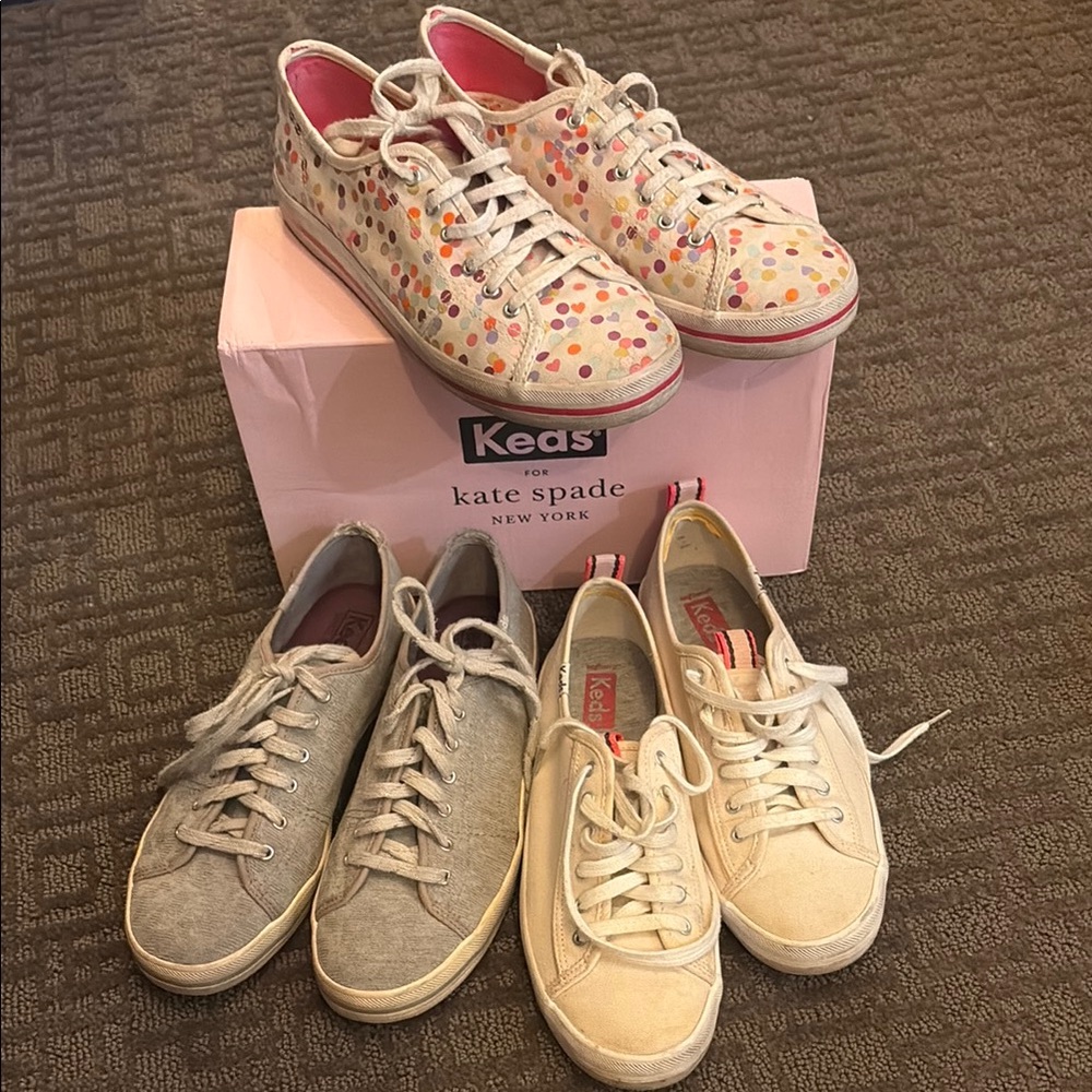 3 pairs of keds kickstart shoes size 7